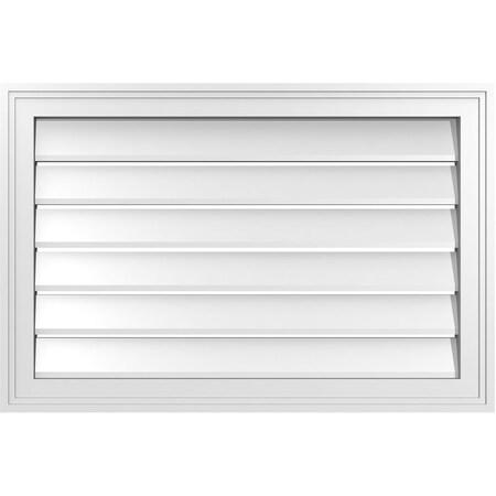 Ekena Millwork Vertical Surface Mount PVC Gable Vent: Functional, w/ 2"W x 1-1/2"P Brickmould Frame, 30"W x 20"H GVPVE30X2002SF